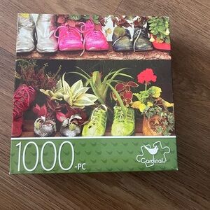 Cardinal 1000-Piece Puzzle with Colorful Shoes and Plants